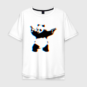 Мужская футболка хлопок Oversize с принтом Banksy Panda with guns   Бэнкси в Кировске, 100% хлопок | свободный крой, круглый ворот, “спинка” длиннее передней части | banksy | panda | panda with guns | арт | бенкси | бэнкси | граффити | картина | панда | роберт | робин бэнкс | робин ганнингхем | стрит арт | творчество | художник