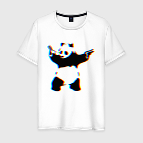 Мужская футболка хлопок с принтом Banksy Panda with guns   Бэнкси в Тюмени, 100% хлопок | прямой крой, круглый вырез горловины, длина до линии бедер, слегка спущенное плечо. | banksy | panda | panda with guns | арт | бенкси | бэнкси | граффити | картина | панда | роберт | робин бэнкс | робин ганнингхем | стрит арт | творчество | художник