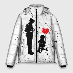 Мужская зимняя куртка 3D с принтом Banksy   ребенок на велосипеде в Белгороде, верх — 100% полиэстер; подкладка — 100% полиэстер; утеплитель — 100% полиэстер | длина ниже бедра, свободный силуэт Оверсайз. Есть воротник-стойка, отстегивающийся капюшон и ветрозащитная планка. 

Боковые карманы с листочкой на кнопках и внутренний карман на молнии. | banksy | арт | бенкси | бэнкси | велосипед | граффити | картина | ребенок | роберт | робин бэнкс | робин ганнингхем | стрит арт | творчество | художник