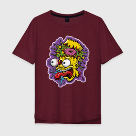 Мужская футболка хлопок Oversize с принтом Барт Симпсон   Simpsons   Симпсоны в Новосибирске, 100% хлопок | свободный крой, круглый ворот, “спинка” длиннее передней части | bart simpson | cartoon | eyes | jaw | saliva | simpsons | teeth | tongue | барт симпсон | глаза | зубы | мультфильм | пасть | слюна | язык