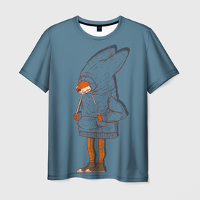 Мужская футболка 3D с принтом Лис хипстер , 100% полиэфир | прямой крой, круглый вырез горловины, длина до линии бедер | Тематика изображения на принте: животное | лис | лиса | модный | хипстер | хитрый