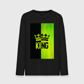 Мужской лонгслив хлопок с принтом Надпись KING в Тюмени, 100% хлопок |  | colors | king | в топе | в тренде | король | топ | царь | цвета | ярко