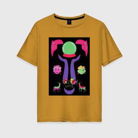 Женская футболка хлопок Oversize с принтом the FUTURE is bright в Тюмени, 100% хлопок | свободный крой, круглый ворот, спущенный рукав, длина до линии бедер
 | Тематика изображения на принте: 