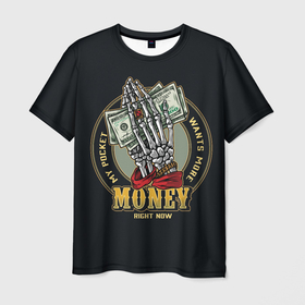 Мужская футболка 3D с принтом MONEY (мой карман хочет больше) в Санкт-Петербурге, 100% полиэфир | прямой крой, круглый вырез горловины, длина до линии бедер | бабки | баксы | банк | банкноты | бизнес | богатство | бумажник | бюджет | валюта | взятка | деньги | доллары | евро | зарплат | золото | казино | капитал | касса | копилка | кошелёк | кредитка | купюры