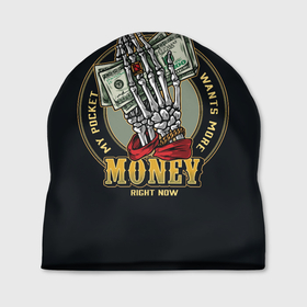 Шапка 3D с принтом MONEY (мой карман хочет больше) в Санкт-Петербурге, 100% полиэстер | универсальный размер, печать по всей поверхности изделия | бабки | баксы | банк | банкноты | бизнес | богатство | бумажник | бюджет | валюта | взятка | деньги | доллары | евро | зарплат | золото | казино | капитал | касса | копилка | кошелёк | кредитка | купюры