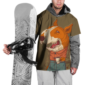 Накидка на куртку 3D с принтом Кофе брейк с бультерьером в Белгороде, 100% полиэстер |  | Тематика изображения на принте: бультерьер | животное | кофе брейк | порода | собака