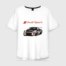 Мужская футболка хлопок Oversize с принтом Audi Motorsport   Racing team в Кировске, 100% хлопок | свободный крой, круглый ворот, “спинка” длиннее передней части | audi | car | motorsport | power | racing | sport | team | автомобиль | автоспорт | ауди | гонка | мощь
