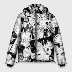 Мужская зимняя куртка 3D с принтом Bungo Stray Dogs pattern в Петрозаводске, верх — 100% полиэстер; подкладка — 100% полиэстер; утеплитель — 100% полиэстер | длина ниже бедра, свободный силуэт Оверсайз. Есть воротник-стойка, отстегивающийся капюшон и ветрозащитная планка. 

Боковые карманы с листочкой на кнопках и внутренний карман на молнии. | anime | bungo stray dogs | аниме | анимэ | великий из бродячих псов | проза бродячих псов