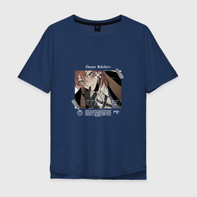 Мужская футболка хлопок Oversize с принтом Chuuya Nakahara в Тюмени, 100% хлопок | свободный крой, круглый ворот, “спинка” длиннее передней части | anime | bungo stray dogs | chuuya nakahara | аниме | анимэ | великий из бродячих псов | проза бродячих псов
