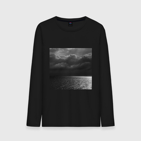 Мужской лонгслив хлопок с принтом Black sea , 100% хлопок |  | вода | луч | море | облака | природа | солнце | черный | шторм | эстетика
