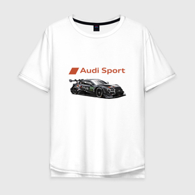 Мужская футболка хлопок Oversize с принтом Audi sport   Power в Санкт-Петербурге, 100% хлопок | свободный крой, круглый ворот, “спинка” длиннее передней части | audi | car | motorsport | power | racing | sport | team | автомобиль | автоспорт | ауди | гонка | мощь