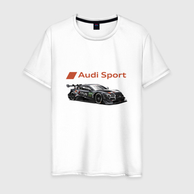 Мужская футболка хлопок с принтом Audi sport   Power , 100% хлопок | прямой крой, круглый вырез горловины, длина до линии бедер, слегка спущенное плечо. | Тематика изображения на принте: audi | car | motorsport | power | racing | sport | team | автомобиль | автоспорт | ауди | гонка | мощь