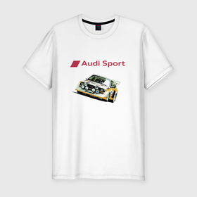 Мужская футболка хлопок Slim с принтом Audi   Racing team   Power , 92% хлопок, 8% лайкра | приталенный силуэт, круглый вырез ворота, длина до линии бедра, короткий рукав | Тематика изображения на принте: audi | car | motorsport | power | racing | sport | team | автомобиль | автоспорт | ауди | гонка | мощь