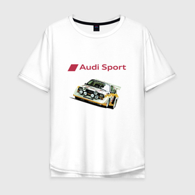 Мужская футболка хлопок Oversize с принтом Audi   Racing team   Power , 100% хлопок | свободный крой, круглый ворот, “спинка” длиннее передней части | Тематика изображения на принте: audi | car | motorsport | power | racing | sport | team | автомобиль | автоспорт | ауди | гонка | мощь