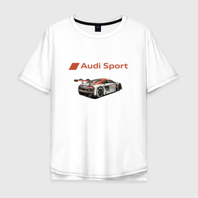 Мужская футболка хлопок Oversize с принтом Ауди   Автоспорт в Курске, 100% хлопок | свободный крой, круглый ворот, “спинка” длиннее передней части | audi | car | motorsport | power | racing | sport | team | автомобиль | автоспорт | ауди | гонка | мощь