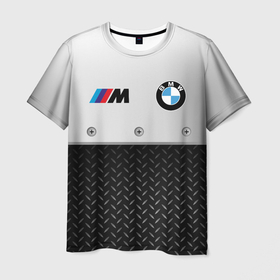 Мужская футболка 3D с принтом BMW БМВ СТАЛЬ в Тюмени, 100% полиэфир | прямой крой, круглый вырез горловины, длина до линии бедер | Тематика изображения на принте: auto | bmw | авто | автомобиль | бмв | бумер | бэха | марка | машина | спорт | финишный | флаг