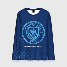 Мужской лонгслив 3D с принтом MANCHESTER CITY | Manchester City в Кировске, 100% полиэстер | длинные рукава, круглый вырез горловины, полуприлегающий силуэт | city | club | footbal | logo | manchester | manchester city | гранж | знак | клуб | логотип | логотипы | манчестер | символ | символы | сити | форма | футбол | футбольная | футбольный