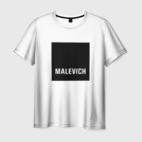 Мужская футболка 3D с принтом MALEVICH в Санкт-Петербурге, 100% полиэфир | прямой крой, круглый вырез горловины, длина до линии бедер | Тематика изображения на принте: black square | malevich | искусство | картины | малевич | черный квадрат