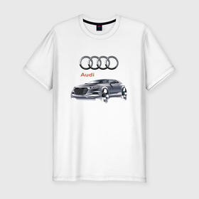 Мужская футболка хлопок Slim с принтом Audi   Germany   Car в городе Новоалтайск, 92% хлопок, 8% лайкра | приталенный силуэт, круглый вырез ворота, длина до линии бедра, короткий рукав | Тематика изображения на принте: audi | car | germany | power | автомобиль | ауди | германия | мощь