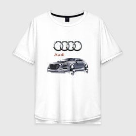 Мужская футболка хлопок Oversize с принтом Audi   Germany   Car в Кировске, 100% хлопок | свободный крой, круглый ворот, “спинка” длиннее передней части | audi | car | germany | power | автомобиль | ауди | германия | мощь