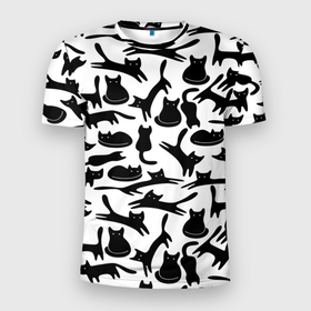 Мужская футболка 3D Slim с принтом Домашний котик в Кировске, 100% полиэстер с улучшенными характеристиками | приталенный силуэт, круглая горловина, широкие плечи, сужается к линии бедра | домашний | животные | кот | котик | кошечка | природа