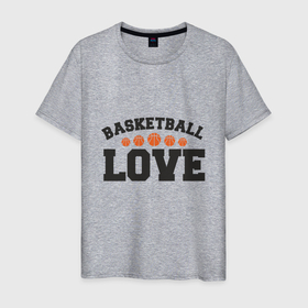 Мужская футболка хлопок с принтом Love   Basketball в Новосибирске, 100% хлопок | прямой крой, круглый вырез горловины, длина до линии бедер, слегка спущенное плечо. | basketball | game | nba | sport | баскетбол | баскетболист | игра | мяч | нба | спорт | спортсмен