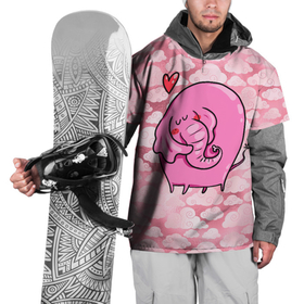 Накидка на куртку 3D с принтом розовый влюбленный слон в Курске, 100% полиэстер |  | Тематика изображения на принте: влюбленный | влюбленный слон | любовь | розовый слон | слон | слоненок | слоник
