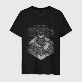 Мужская футболка хлопок с принтом Рыцарь Elden Ring в Кировске, 100% хлопок | прямой крой, круглый вырез горловины, длина до линии бедер, слегка спущенное плечо. | anor londo | dark souls | elden ring | knight | миядзаки | рыцарь