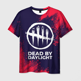 Мужская футболка 3D с принтом DEAD BY DAYLIGHT   Арт в Белгороде, 100% полиэфир | прямой крой, круглый вырез горловины, длина до линии бедер | daylight | dead | dead by daylight | game | games | horror | logo | skull | skulls | zombie | бай | выживание | дейлайт | дэд | дэйлайт | зомби | игра | игры | краска | краски | лого | логотип | символ | хоррор | череп | черепа