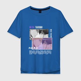 Мужская футболка хлопок Oversize с принтом Миса и Такуми в Курске, 100% хлопок | свободный крой, круглый ворот, “спинка” длиннее передней части | anime | kaichou wa maid sama | аниме | анимэ | президент горничная