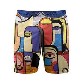 Мужские шорты спортивные с принтом Глазки   арт в Тюмени,  |  | Тематика изображения на принте: арт | все | глаза | краски | обстракция | патерны | под все | радуга | разные | рисунки | спорт | текстуры | хлопок