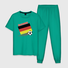 Мужская пижама хлопок с принтом Немецкий футболист Франц Беккенбауэр в Кировске, 100% хлопок | брюки и футболка прямого кроя, без карманов, на брюках мягкая резинка на поясе и по низу штанин
 | deutschland | football | germany | soccer | socker | германии | германия | германский | игра | немецкая | немецкий | сборная | сборная германии | сокер | соккер | спорт | футбол | футболист | футбольная | футбольный