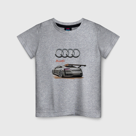 Детская футболка хлопок с принтом Audi   racing team в Курске, 100% хлопок | круглый вырез горловины, полуприлегающий силуэт, длина до линии бедер | audi | car | motorsport | power | racing | автомобиль | автоспорт | ауди | гонка | мощь