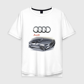 Мужская футболка хлопок Oversize с принтом Audi   Concept в Кировске, 100% хлопок | свободный крой, круглый ворот, “спинка” длиннее передней части | audi | car | concept | germany | power | prestige | автомобиль | ауди | германия | мощь