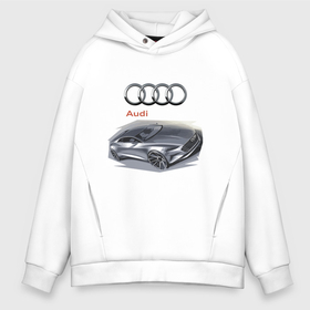 Мужское худи Oversize хлопок с принтом Audi   Concept , френч-терри — 70% хлопок, 30% полиэстер. Мягкий теплый начес внутри —100% хлопок | боковые карманы, эластичные манжеты и нижняя кромка, капюшон на магнитной кнопке | audi | car | concept | germany | power | prestige | автомобиль | ауди | германия | мощь
