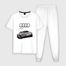 Мужская пижама хлопок с принтом Audi   Prestige   Concept в Новосибирске, 100% хлопок | брюки и футболка прямого кроя, без карманов, на брюках мягкая резинка на поясе и по низу штанин
 | audi | car | concept | germany | power | prestige | автомобиль | ауди | германия | мощь