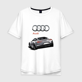 Мужская футболка хлопок Oversize с принтом Audi   Prestige   Concept в Новосибирске, 100% хлопок | свободный крой, круглый ворот, “спинка” длиннее передней части | audi | car | concept | germany | power | prestige | автомобиль | ауди | германия | мощь