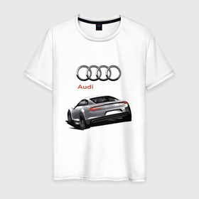 Мужская футболка хлопок с принтом Audi   Prestige   Concept в Тюмени, 100% хлопок | прямой крой, круглый вырез горловины, длина до линии бедер, слегка спущенное плечо. | audi | car | concept | germany | power | prestige | автомобиль | ауди | германия | мощь