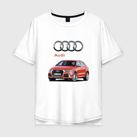 Мужская футболка хлопок Oversize с принтом Audi   Germany   Prestige в Новосибирске, 100% хлопок | свободный крой, круглый ворот, “спинка” длиннее передней части | audi | car | germany | power | prestige | автомобиль | ауди | германия | мощь