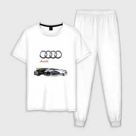 Мужская пижама хлопок с принтом Audi   Concept   Sketch в Новосибирске, 100% хлопок | брюки и футболка прямого кроя, без карманов, на брюках мягкая резинка на поясе и по низу штанин
 | audi | car | concept | germany | power | prestige | sketch | автомобиль | ауди | германия | мощь | эскиз