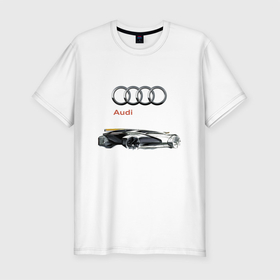Мужская футболка хлопок Slim с принтом Audi   Concept   Sketch в Кировске, 92% хлопок, 8% лайкра | приталенный силуэт, круглый вырез ворота, длина до линии бедра, короткий рукав | Тематика изображения на принте: audi | car | concept | germany | power | prestige | sketch | автомобиль | ауди | германия | мощь | эскиз