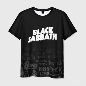 Мужская футболка 3D с принтом Black Sabbath логотипы рок групп в Тюмени, 100% полиэфир | прямой крой, круглый вырез горловины, длина до линии бедер | black | black sabath | black sabbath | hard rock | heavy metal | ozzy | sabath | блэк сабат | группы | метал | музыка | оззи | оззи осборн | ози | осборн | рок | хард рок | хэви метал