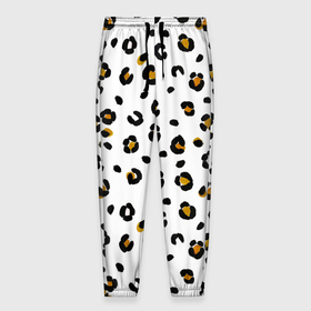 Мужские брюки 3D с принтом пятна леопарда leopard spots в Петрозаводске, 100% полиэстер | манжеты по низу, эластичный пояс регулируется шнурком, по бокам два кармана без застежек, внутренняя часть кармана из мелкой сетки | animal print | animalistic | background | hipard | leopard | skin | spots | white background | yellow | анималистичный | анималистычный | белый фон | гипард | животные | животный | звериный | звериный принт | леопард | леопардовый | паттерн