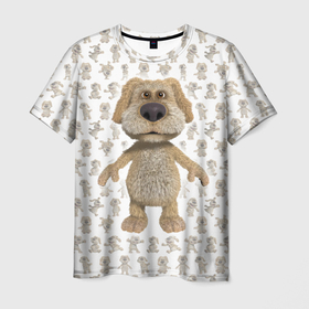 Мужская футболка 3D с принтом Talking Ben   Говорящий Бен в Екатеринбурге, 100% полиэфир | прямой крой, круглый вырез горловины, длина до линии бедер | Тематика изображения на принте: ben | dog | talking | бен | говорящий | собака | собачка