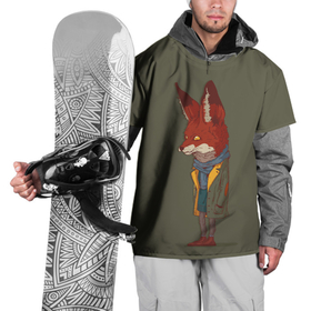 Накидка на куртку 3D с принтом Хитрый модный лис в Тюмени, 100% полиэстер |  | Тематика изображения на принте: fox | животное | лис | лиса | модный | хитрый