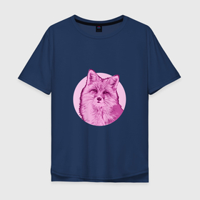 Мужская футболка хлопок Oversize с принтом Лисица в кругу в Санкт-Петербурге, 100% хлопок | свободный крой, круглый ворот, “спинка” длиннее передней части | fox | лис | лиса | лисенок | лисичка | рыжая