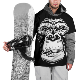 Накидка на куртку 3D с принтом Морда гориллы в Курске, 100% полиэстер |  | Тематика изображения на принте: gorilla | голова | горилла | животное | обезьяна