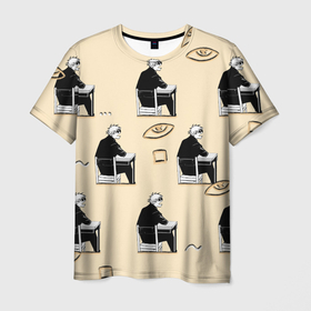Мужская футболка 3D с принтом ГОДЖО паттерны в Петрозаводске, 100% полиэфир | прямой крой, круглый вырез горловины, длина до линии бедер | gojo | jjk | годжо | годжо сатору | магическая битва | паттерн | сатору | узор