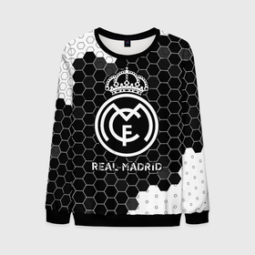 Мужской свитшот 3D с принтом REAL MADRID | Real Madrid + Графика , 100% полиэстер с мягким внутренним слоем | круглый вырез горловины, мягкая резинка на манжетах и поясе, свободная посадка по фигуре | football | logo | madrid | real | real madrid | realmadrid | sport | клуб | лого | логотип | логотипы | мадрид | реал | реалмадрид | символ | символы | соты | спорт | форма | футбол | футбольная