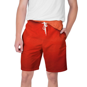 Мужские шорты 3D с принтом Тряпочка в Санкт-Петербурге,  полиэстер 100% | прямой крой, два кармана без застежек по бокам. Мягкая трикотажная резинка на поясе, внутри которой широкие завязки. Длина чуть выше колен | в крапинку | накладка | обрезан | оранжевый | текстура
